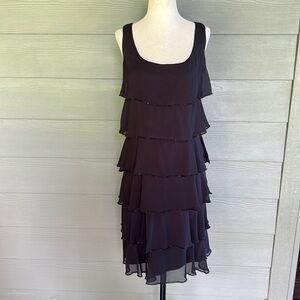 Patra Sleeveless Dress with Beaded Tiers